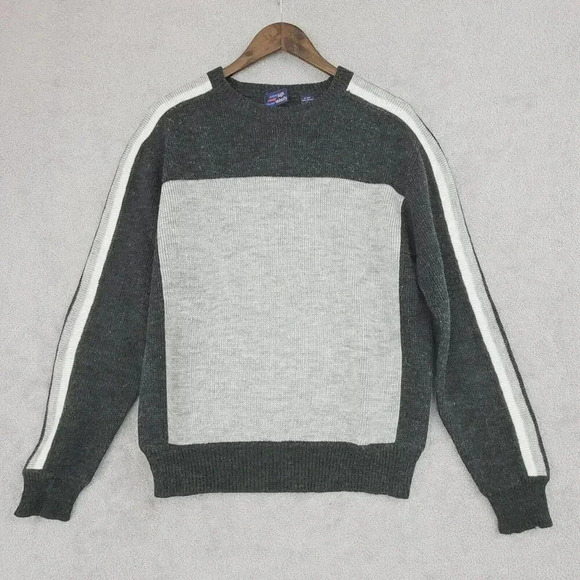 Vtg High Velocity Men's sweater Large Color Block Crewneck Long Sleeve 29PT - Picture 1 of 9